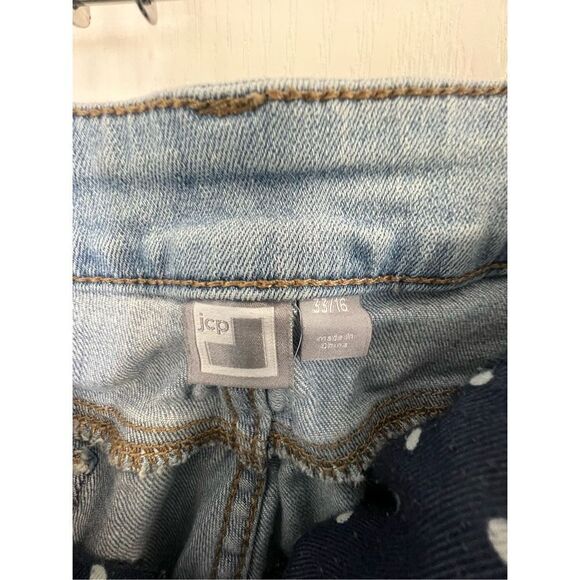 JCP Light Wash Mid-Rise Bermuda Denim Shorts - Picture 2 of 4